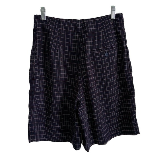 VTG Haley Women's Golf Shorts Size 10 Navy Pink Check Slash Pockets Back Pocket - Picture 4 of 9